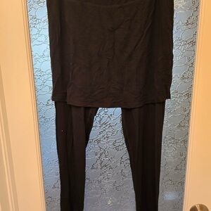 Elegant Black And Navy (2 Pairs) Bamboo Skirt Attached Leggings